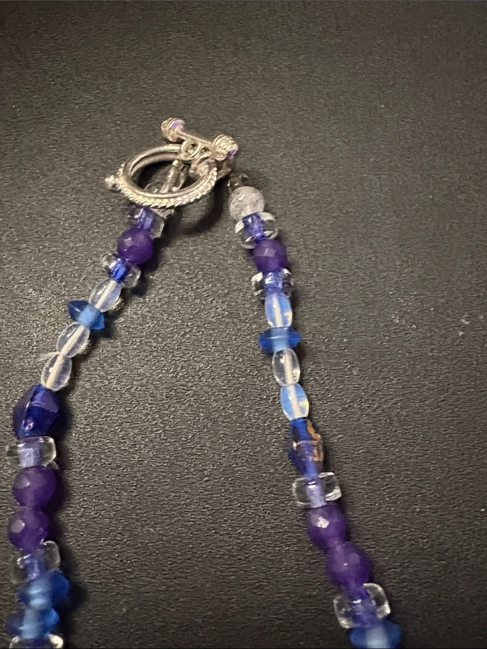 Handcrafted Purple & Blue Beaded Necklace